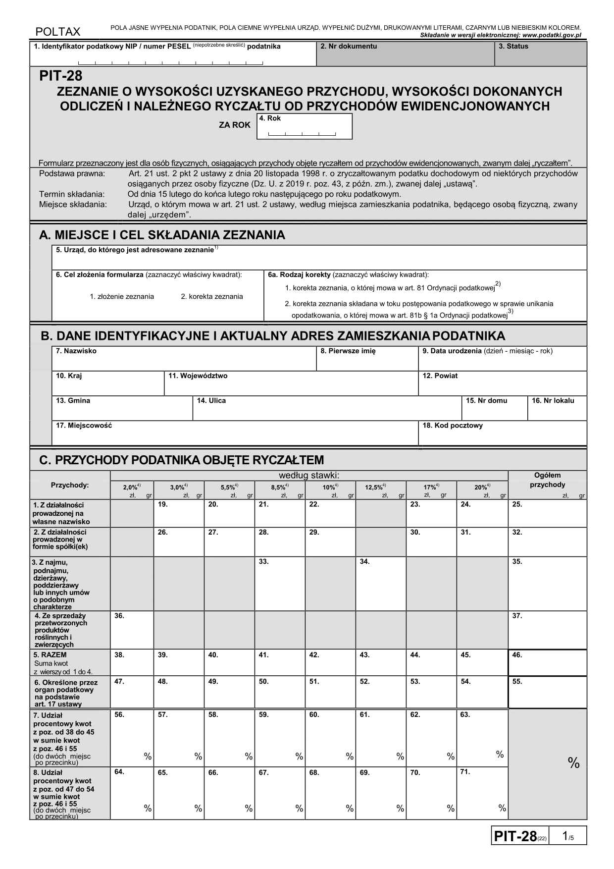 PIT-28 Program PIT-28 rozliczysz w programie e-pity